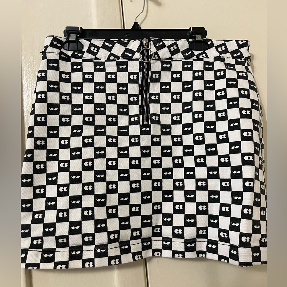 Vans Monochrome Eye Checkered Mini Skirt